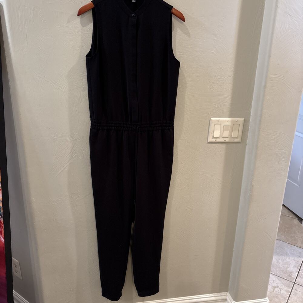 Vince‎ Jogger Jumpsuit Women's 4 Black Designer Minimalist Neutral Chic